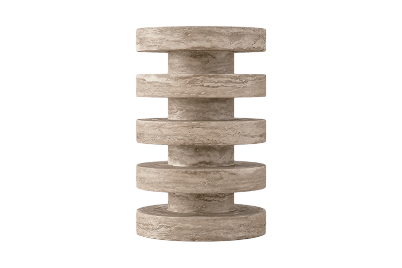 Stacked Ring Light Brown Corner Table