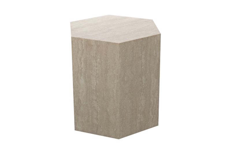 Hexagonal Column Corner Marble Table