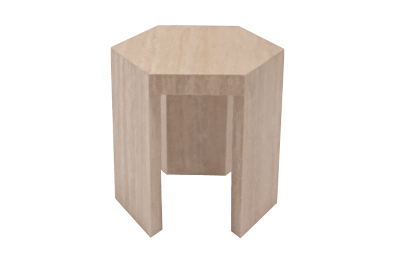 Hexagonal Hollow Corner Marble Table