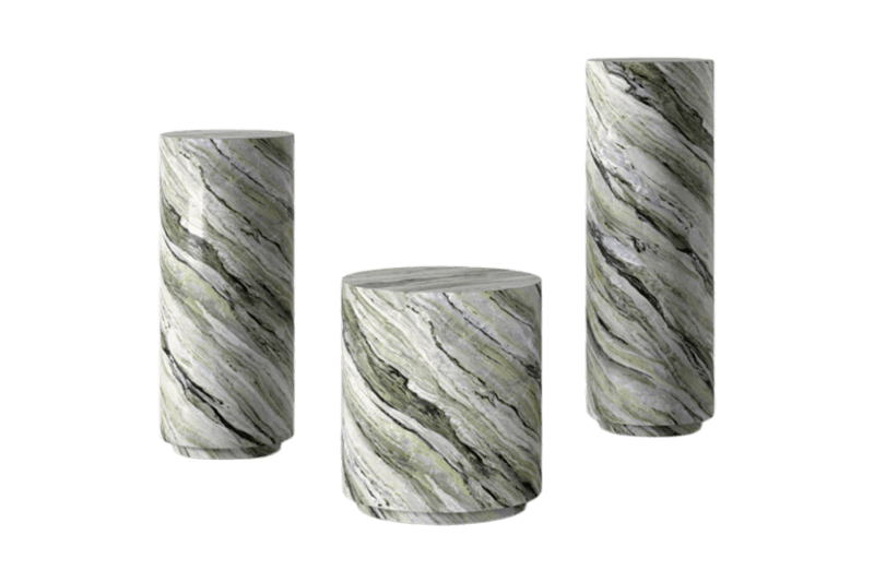 Cloud-Shaped Jade Cylindrical Corner Table