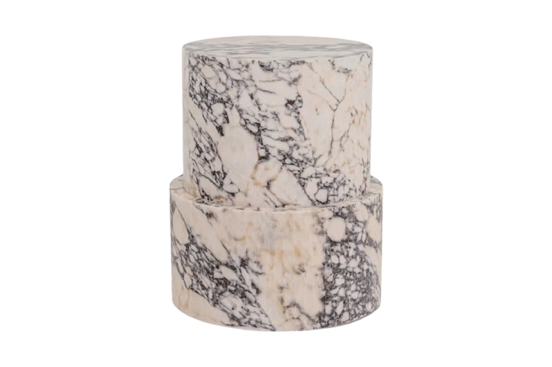 Stacked Bulgari Column Marble Corner Table