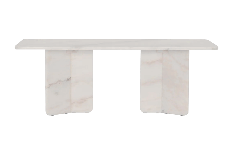 Elegant White and Refreshing Double-Pillar Marble Table
