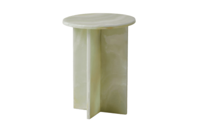 Light Green Round Marble Corner Table