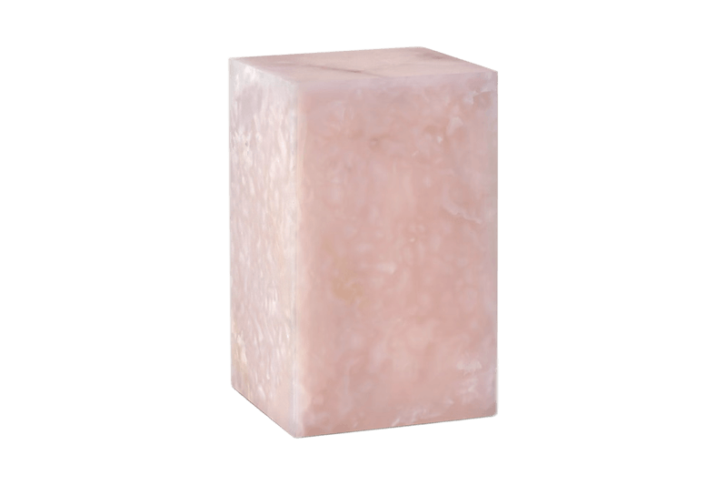 Pink Jade Square Column Marble Corner Table