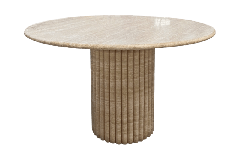 Roman Hole Brown Cylindrical Marble Table