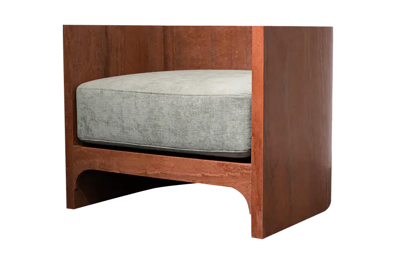 Wood - Topped Fabric - Upholstered Bench