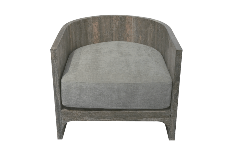Light Gray Enveloping Single Marble Sofa