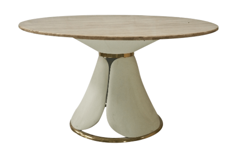Carrara White Gilded Wing Marble Table