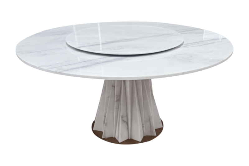 Carrara White Crinkled Moire Marble Table