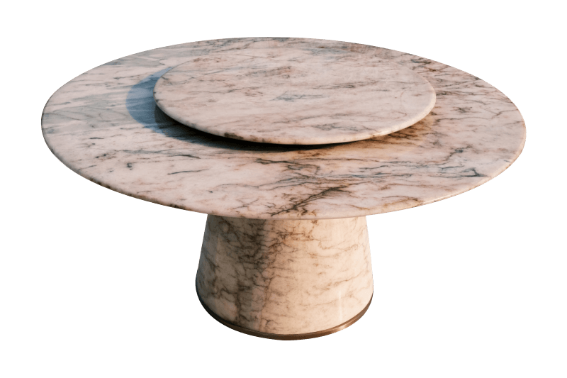 Patterned Rotating Double-Layer Marble Table