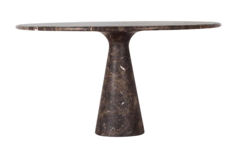 Dark Brown Tapered Marble Dining Table