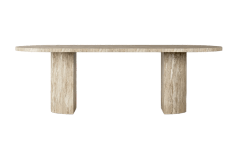 Elegant Cloud Shadow Travertine Dining Table