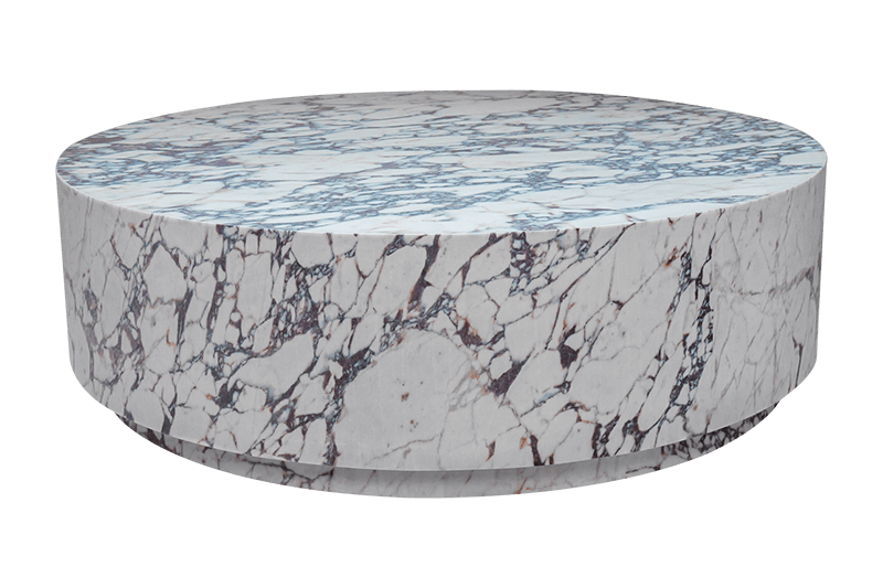 Bulgari Purple Veined Round Marble Coffee Table