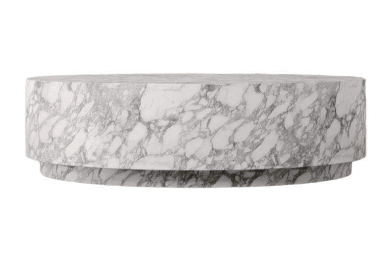 Silver-Gray Zigzag Marble Coffee Table