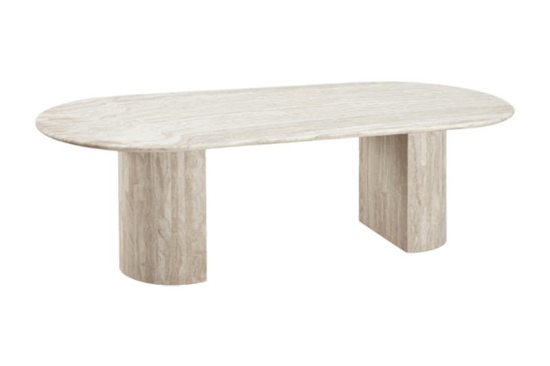Light and Shadow Travertine Dining Table