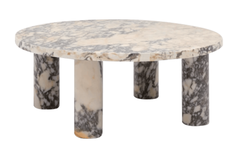 Cloud Pattern Four-Post Marble Coffee Table
