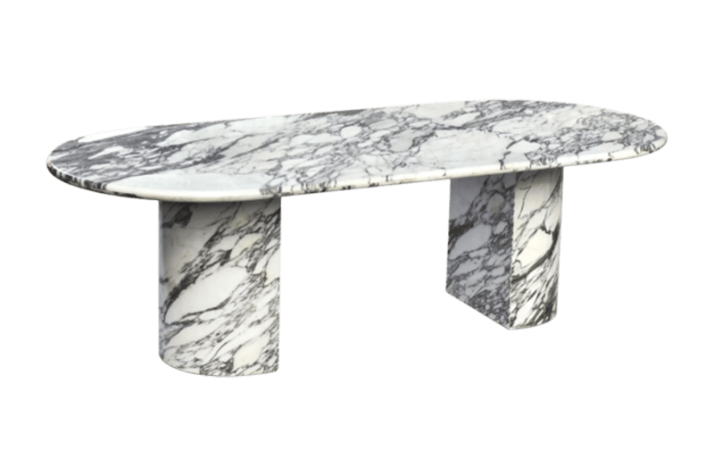 Yunlan Pattern Large Flower White Marble Dining Table