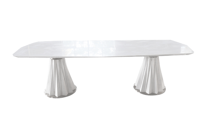 Simple and Elegant White Marble Dining Table