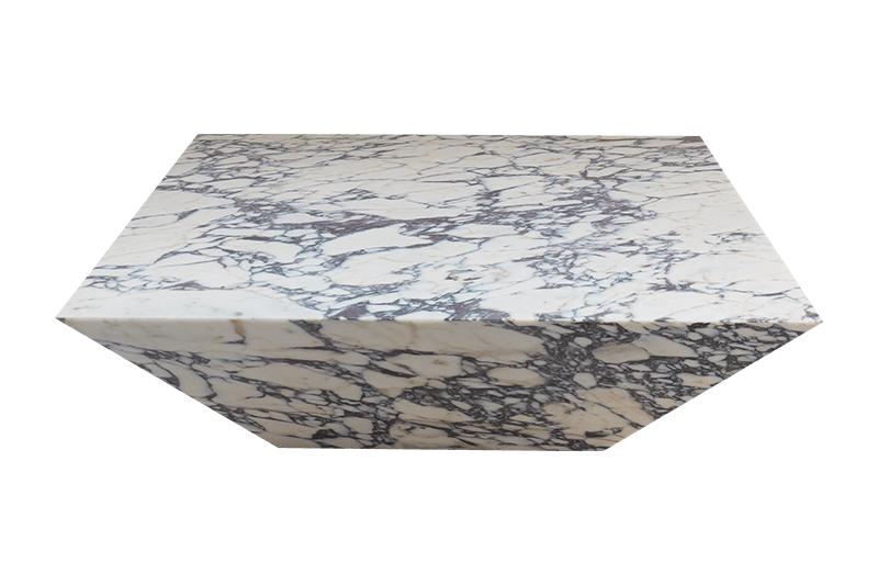 Diamond-Shaped Cloud-Patterned Marble Coffee Table