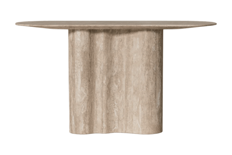 Cylindrical Light Brown Marble Table