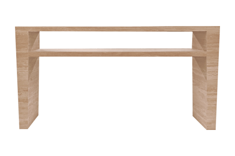 Narrow - Frame Light Brown Marble Table