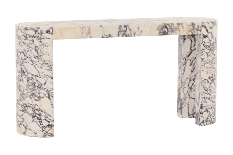 Narrow - Edge Light Brown Marble Table