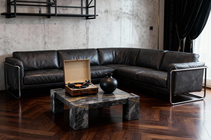 Gray Square Marble Coffee Table