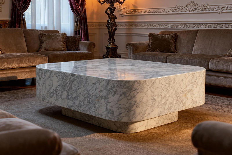 Ice Blue Jade Marble Coffee Table