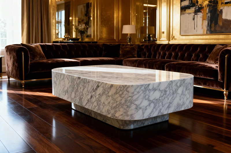 Ice Blue Jade Marble Coffee Table